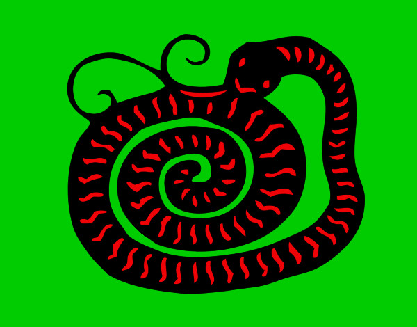 Coloring page Snake Sign painted byMANDALA