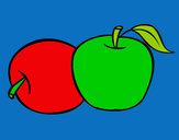 Coloring page Two apples painted byMANDALA
