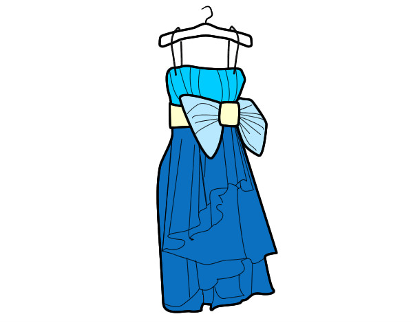 Coloring page Evening dress painted byChoo