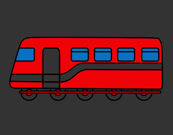 Coloring page Passenger train painted byMANDALA