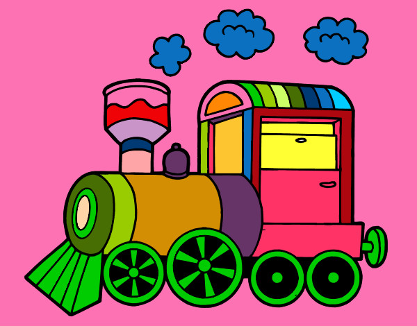 Coloring page Steam locomotive painted byMANDALA