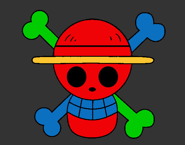 Coloring page Straw hat flag painted byMANDALA