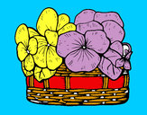 Coloring page Basket of flowers 12 painted byBirdie