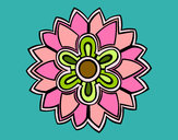 Coloring page Flower Mandala shaped weiss painted byJabari