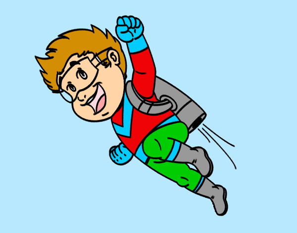 Coloring page Flying hero painted bywilliams