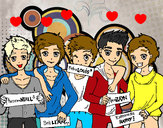 Coloring page The guys of One Direction painted byayanaXx