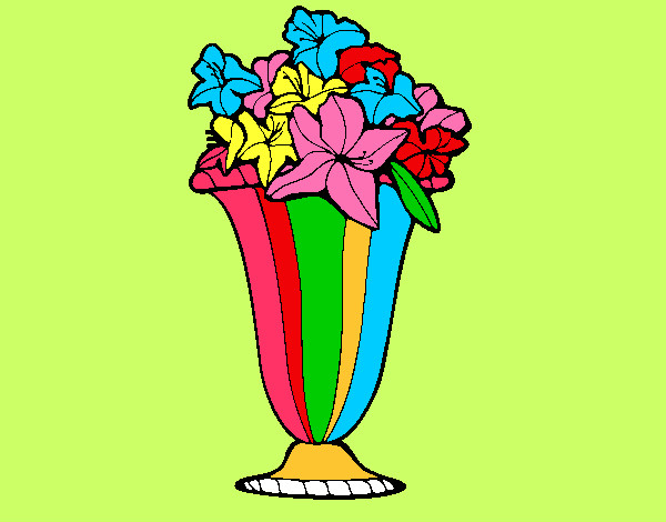 Coloring page Vase of flowers 2a painted byBirdie