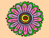 Coloring page Daisy mandala painted bykhyats