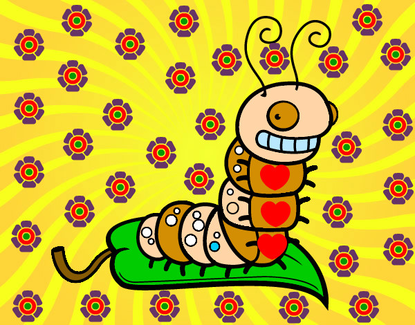Coloring page Funny Worm painted bykhyats