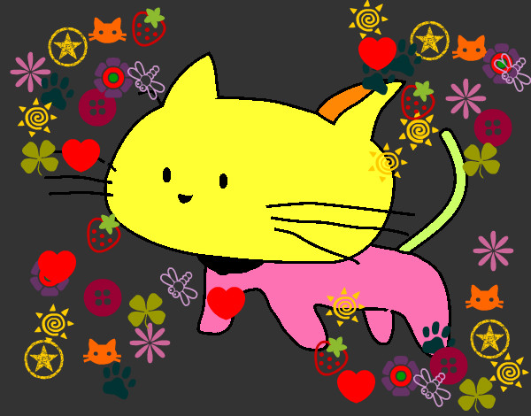 Coloring page Kitten painted bychatejosh