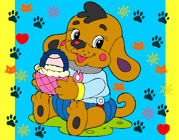Coloring page Puppy IV painted bychatejosh