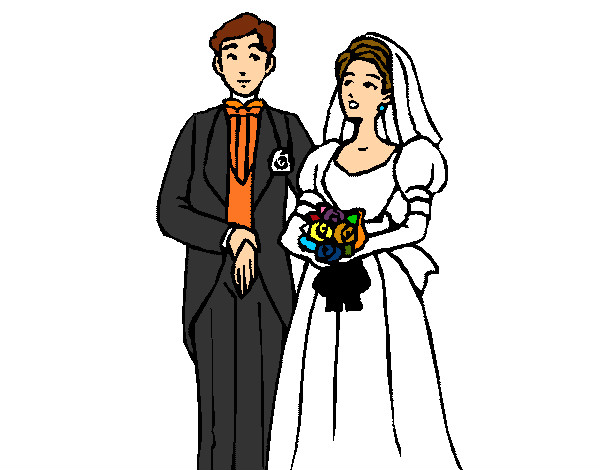 Coloring page The bride and groom III painted bypoohgirl