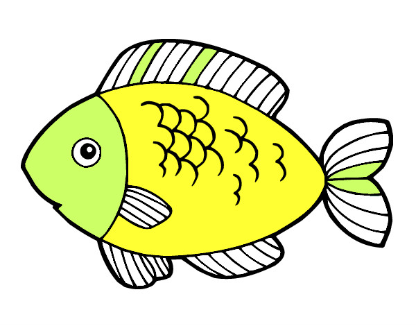Coloring page Fish to eat painted byrosy