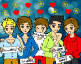 Coloring page The guys of One Direction painted by1Dlover