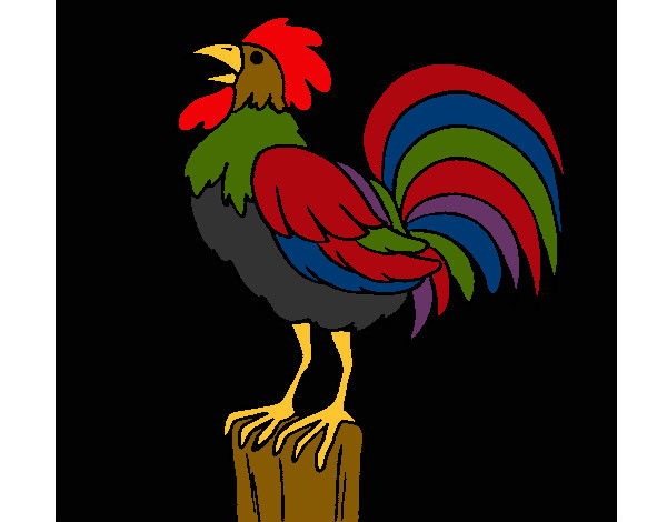 Coloring page Cock singing painted bysammy  