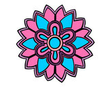 Coloring page Flower Mandala shaped weiss painted byMartinas