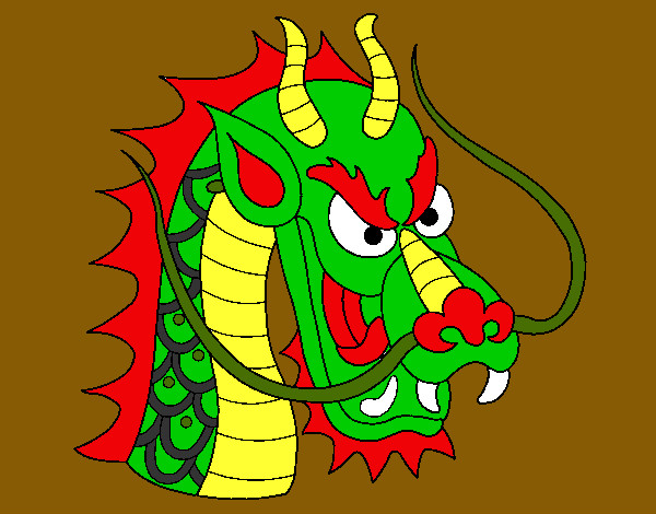 Coloring page Dragon's head painted byJennyGore