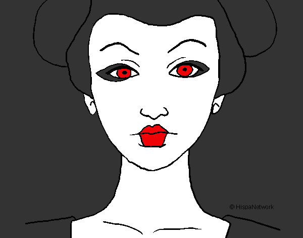 Coloring page Geisha face painted byJennyGore
