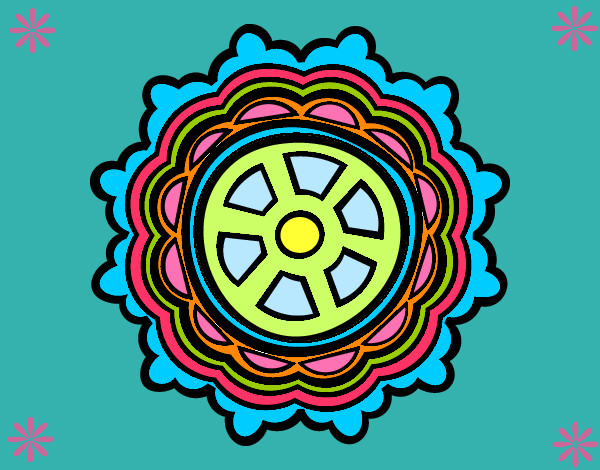 Coloring page Mandala shaped rudder painted byJennyGore