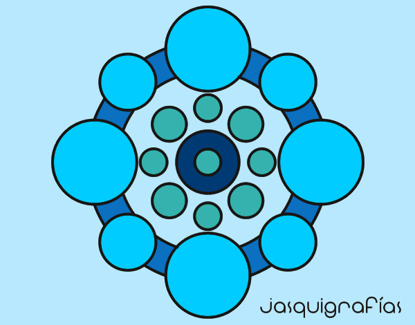 Coloring page Mandala with round painted byJennyGore