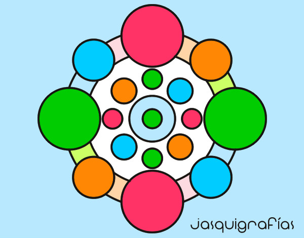 Coloring page Mandala with round painted byJennyGore