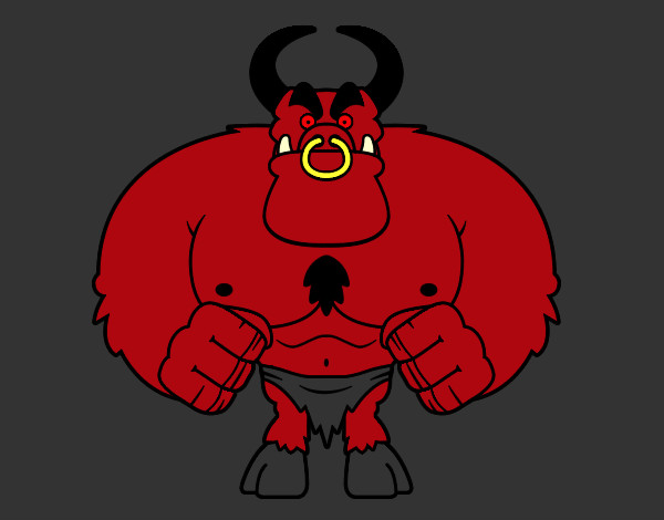 Coloring page Strong devil painted byJennyGore
