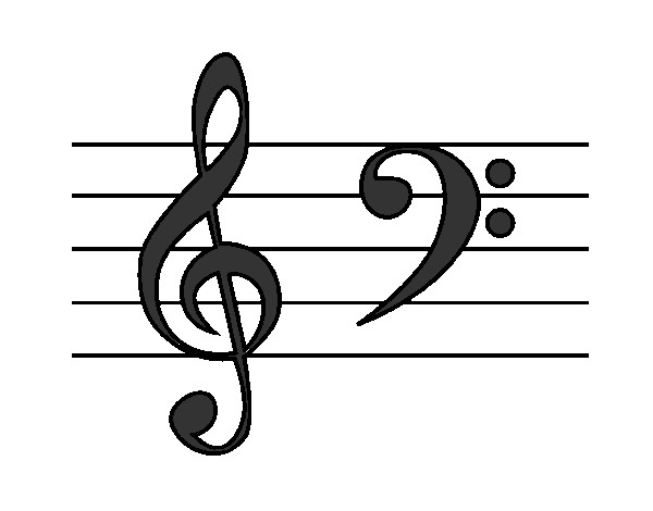 Treble and bass clefs