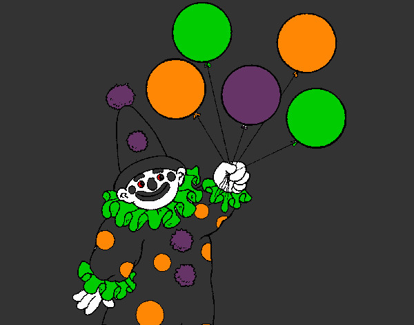 Coloring page Clown with balloons painted byJennyGore