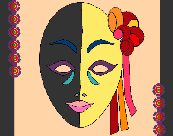 Coloring page Italian mask painted bySherry