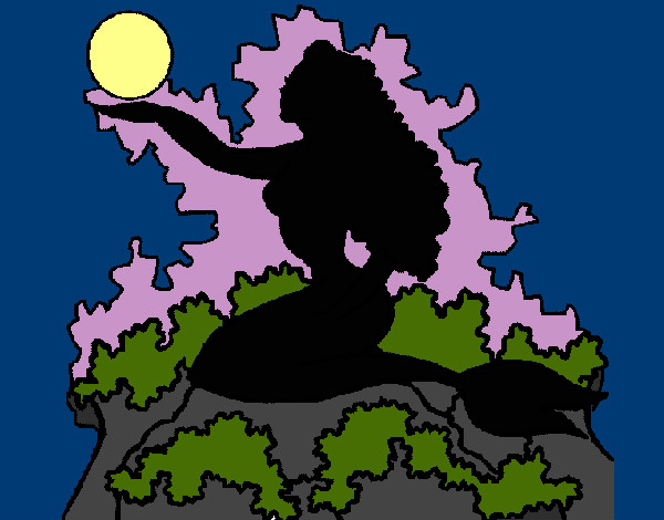 Coloring page Mermaid silhouette painted bySherry