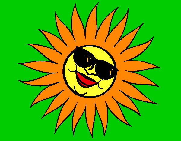 Coloring page Sun with sunglasses painted byadricasa