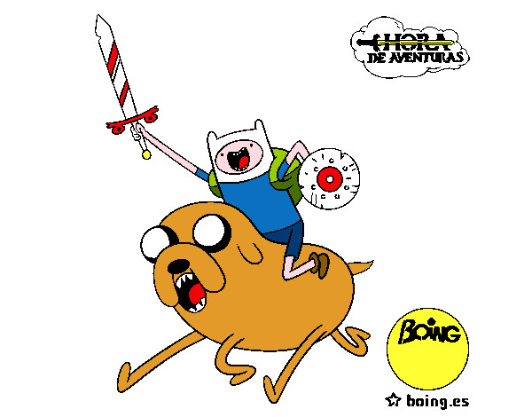 Coloring page Jake and Finn to attack painted byFilinguim