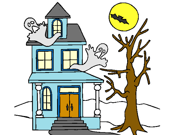 Coloring page Ghost house painted bykikidude