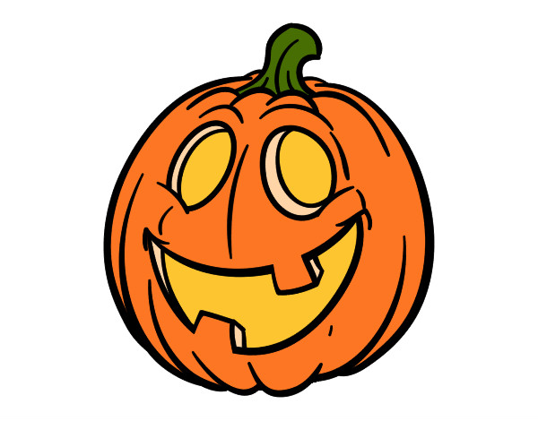 Coloring page Halloween Pumpkin painted bykikidude