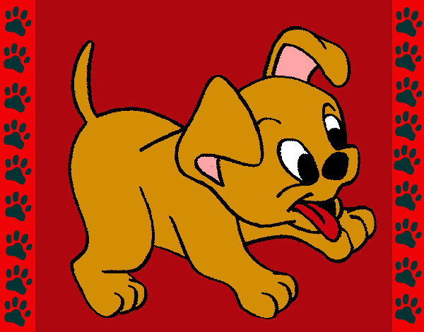 Coloring page Puppy painted byGstar