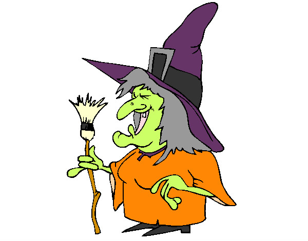 Coloring page Witch painted bykikidude