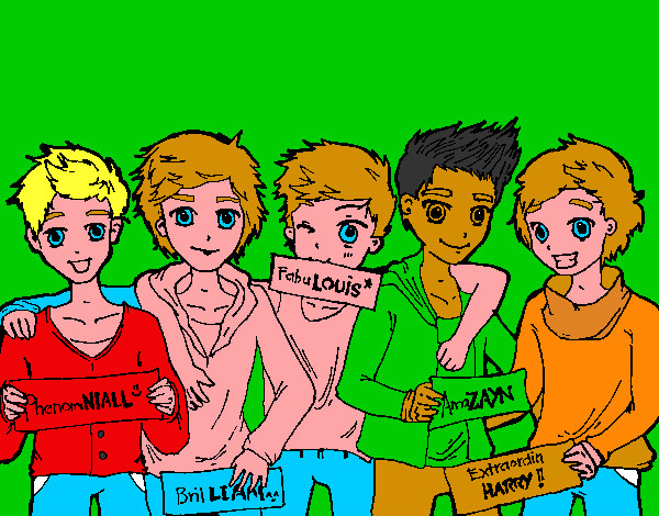 Coloring page The guys of One Direction painted bytamzin