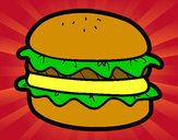 Coloring page Hamburger with lettuce painted byHELLOKITTY