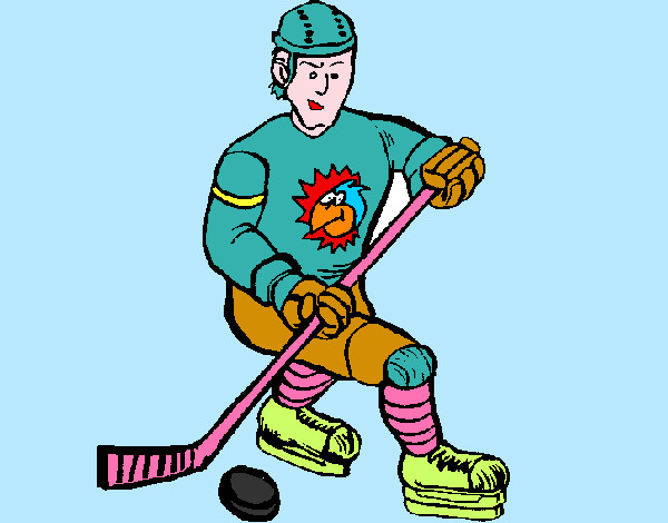 Coloring page Ice hockey player painted byems76