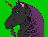 Coloring page Unicorn head painted byems76