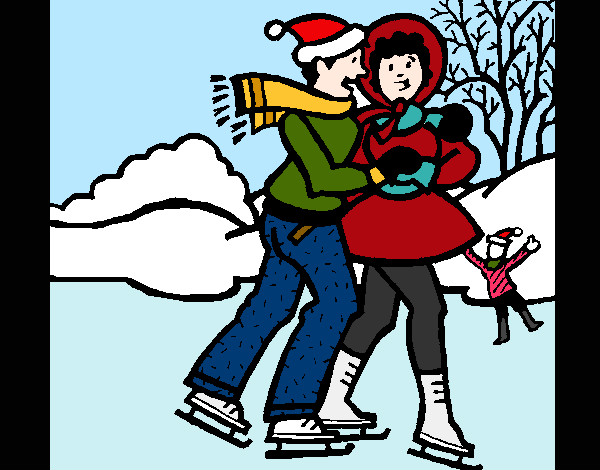 Coloring page Ice skaters painted byMakBarbie