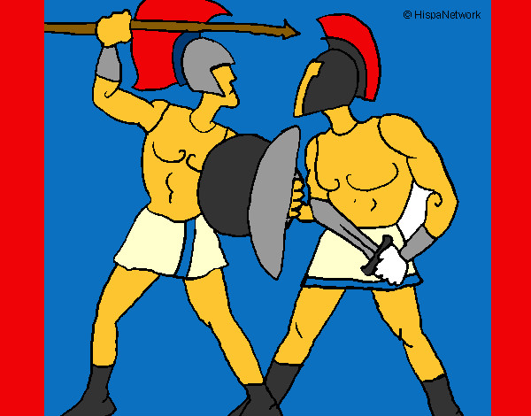 Coloring page Gladiator fight painted byJDWR