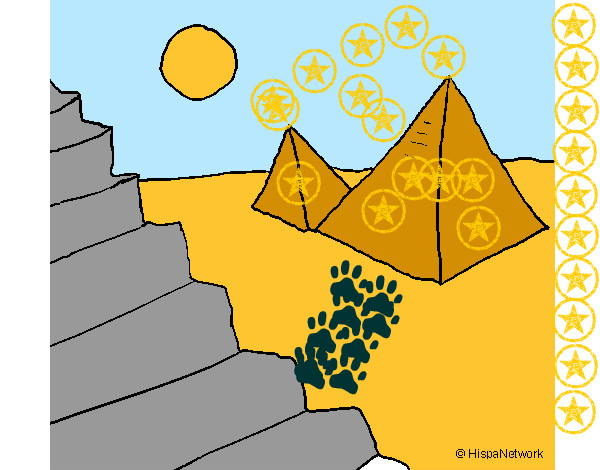 Coloring page Pyramids painted byJDWR