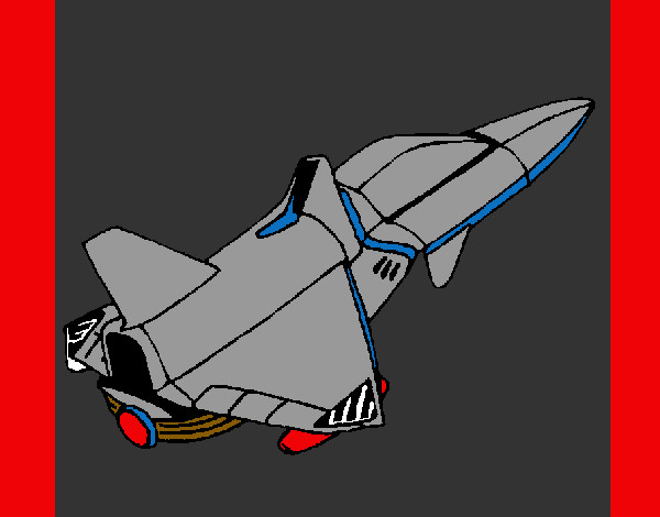 Coloring page Rocket ship painted byJDWR