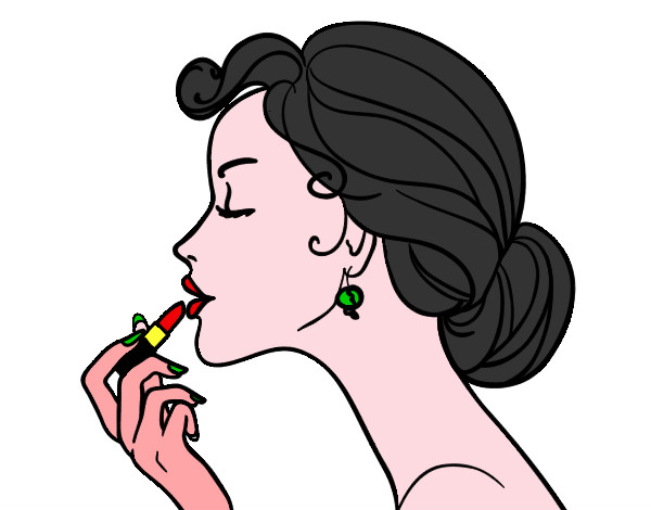 Coloring page Make up the lips painted bynoorie