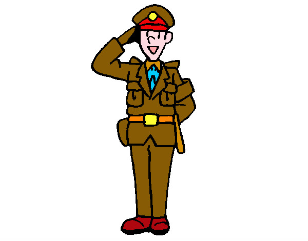 Coloring page Police officer waving painted bynoorie