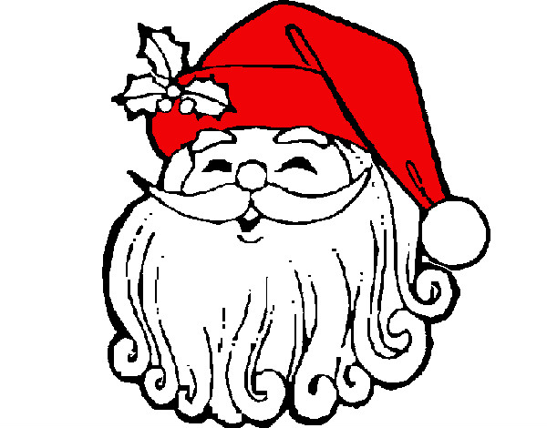Coloring page Santa Claus face painted bynoorie