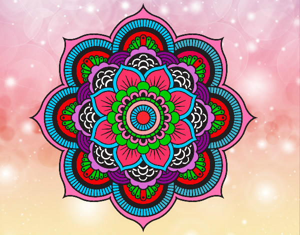 Coloring page Mandala oriental flower painted byGemma