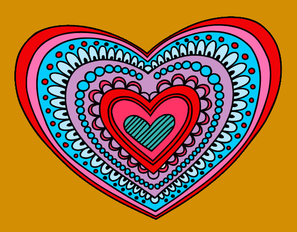 Coloring page Heart mandala painted byphoenix