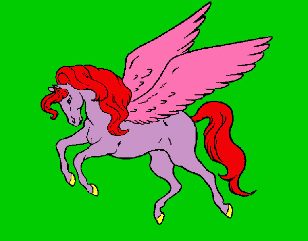Coloring page Pegasus flying painted byphoenix